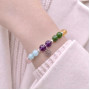 Multi Stone Bracelet , Amethyst , Rose Quartz , Citrine , Green Jade & Aquamarine & Stones Bracelet