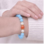 8mm Natural Aquamarine + Yemen Agate Bracelet