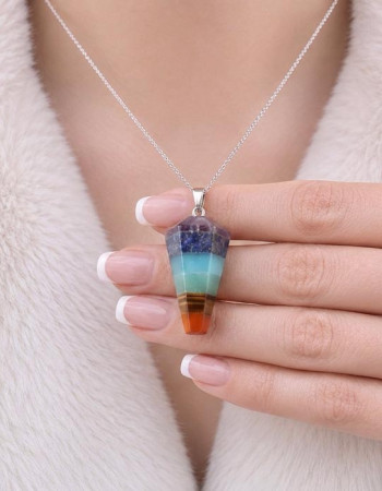 Seven Chakras Natural Stone Pendant