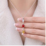 Multistone Necklace – 925 Silver Natural Moonstone, Red Agate & Citrine Necklace