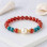 Multi Stone Bracelet , 8mm Red Agate , Blue Apatite & Mother Of Pearl Bracelet