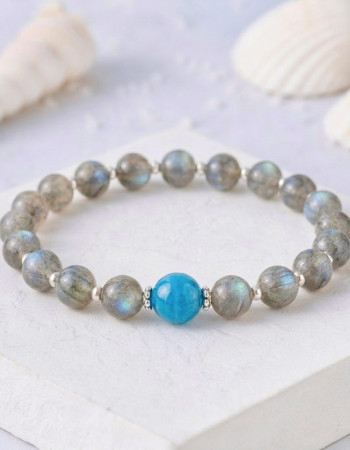 8mm Labradorite Stone & Blue Apatite Stone