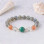 Multi Stone Bracelet , 8mm Labradorite + Malachite + Brown Moonstone And Crystal quartz Stones Bracelet