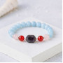 8mm Natural Aquamarine , Red Agate , Tourmaline & Rose Quartz Bracelet