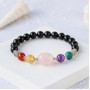 8mm Siyah Oniks , Akik , Pembe Kuvars , Kırmızı Akik & Apatit Taşlı Bileklik