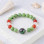 Multi Stone Bracelet , Natural Canadian Jade , Red Agate , Crystal Quartz And Ruby Zoisite Stones Bracelet