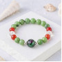 Multi Stone Bracelet , Natural Canadian Jade , Red Agate , Crystal Quartz And Ruby Zoisite Stones Bracelet