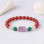 Multi Stone Bracelet , 8mm Red Agate , Malachite , Amber , Rose Quartz & Ametrine Bracelet