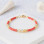 925 Sterling Silver Bracelet , 925 Silver Natural Red Coral Stone & Fire Opal stone Bracelet