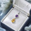 925 Sterling Silver Amethyst & Citrine Stone Pendant