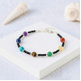 4 mm Spinel Stone & Seven chakras stones Bracelet - No : BR004
