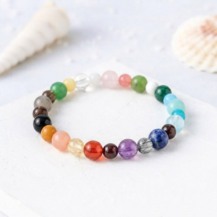 Seven Chakras Bracelet , More Than 15 Kind Of Gemstone in One Bracelet