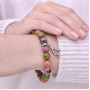 Multi Stone Bracelet , Rhodonite , Unakite & Sunstone