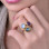 Multi Stone Ring , 925 Silver Natural Amethyst , Moonstone & Labradorite Stone Ring