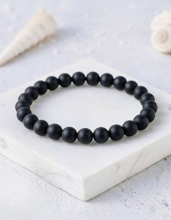 6mm Natural Matt Black Onyx Bracelet