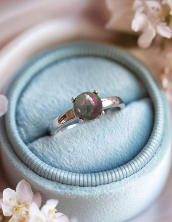 925 Silver Rare Fire Opal Stone Ring