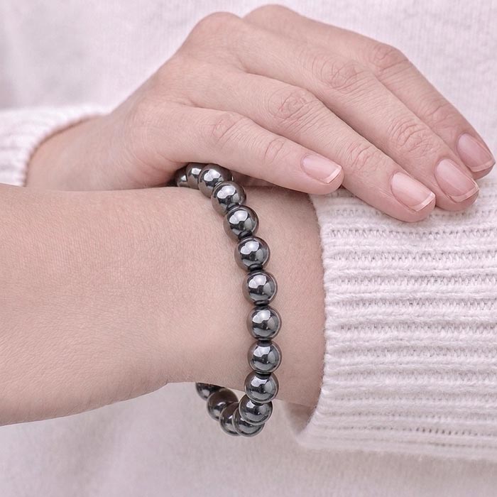 8mm Natural Hematite Stone Bracelet