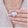 925 Sterling Silver Howlite Stone Pendant - Heart of Love