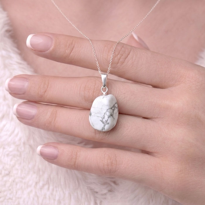 Natural Howlite Stone Pendant - NO:1601