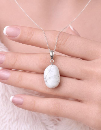 Natural Howlite Stone Pendant - NO:1601
