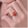 925 Silver Natural Red Coral Ring