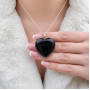 925 Silver Black Onyx Pendant -  Heart of Love Size 2