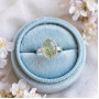 925 Silver Natural Prehnite Stone Ring - No : 1100