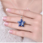 925 Sterling Silver Sodalite Stone Necklace - Star Shape