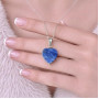 925 Sterling Silver Sodalite Stone Necklace - Heart Shape