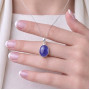 925 Silver Natural Tanzanite Stone Pendant