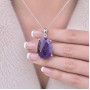 925 Silver Charoite Stone Pendant