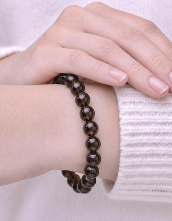 8mm Smoky Quartz Stone Bracelet - No : BR0900
