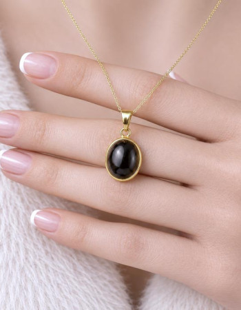 925 Silver Natural Smoky Quartz Stone Pendant