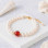 925 Sterling Silver Bracelet , White Pearl & Red Agate Bracelet