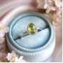 925 Silver Natural Peridot Stone Ring