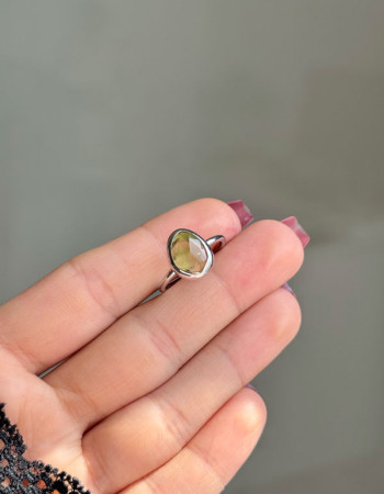 925 Ayar Gümüş Doğal Peridot Taşı Yüzük