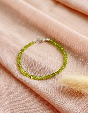 925 Ayar Gümüş Doğal Peridot Taşı Bileklik