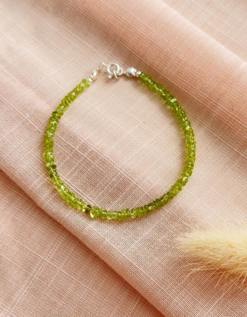 925 Ayar Gümüş Doğal Peridot Taşı Bileklik