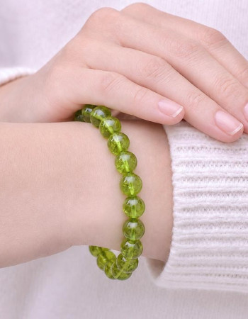 8mm Doğal Peridot Taşı Bileklik
