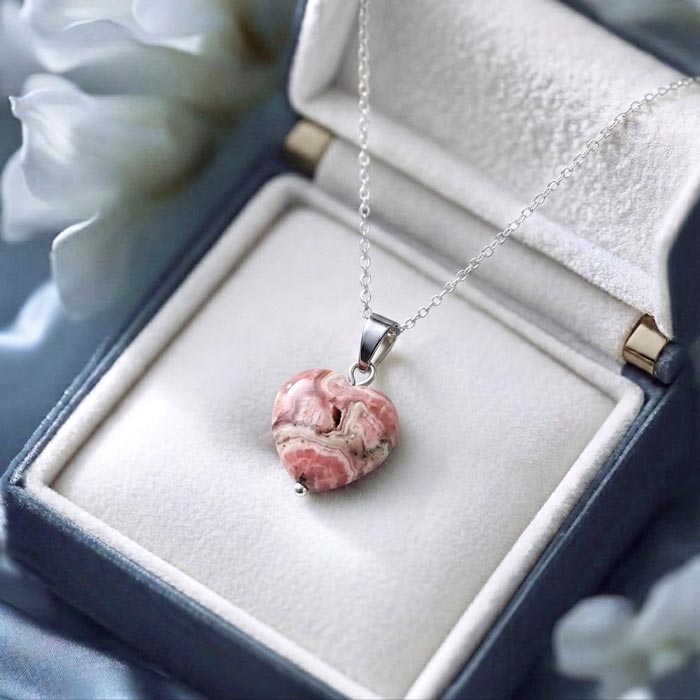 925 Silver Natural Rhodochrosite Stone Pendant