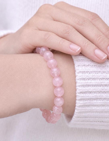 8mm Natural Madagascar Rose Quartz Stone Bracelet