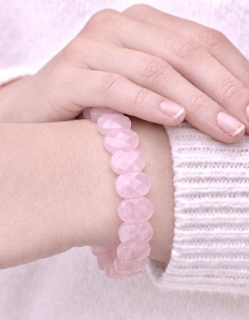 Pembe kuvars Taşi Bileklik