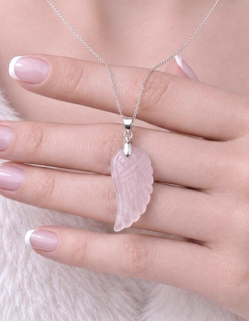 925 Silver Natural Rose Quartz Stone Pendant