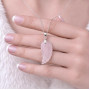 925 Silver Natural Rose Quartz Stone Pendant