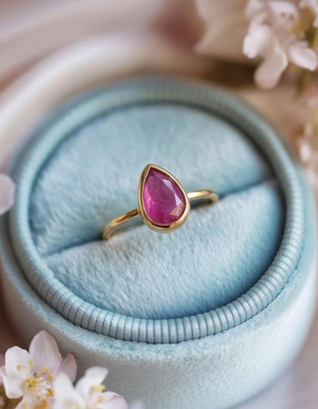 925 Silver Natural Red Ruby Stone Ring