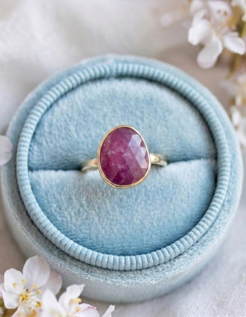 925 Silver Natural Red Ruby Stone Ring