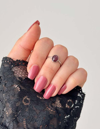 925 Silver Natural Red Ruby Stone Ring