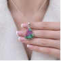925 Silver Natural Ruby Zoisite Stone Pendant - Raw Shape