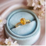 925 Sterling Silver Yellow Sapphire stone Ring