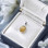 925 Sterling Silver Yellow Sapphire stone Pendant